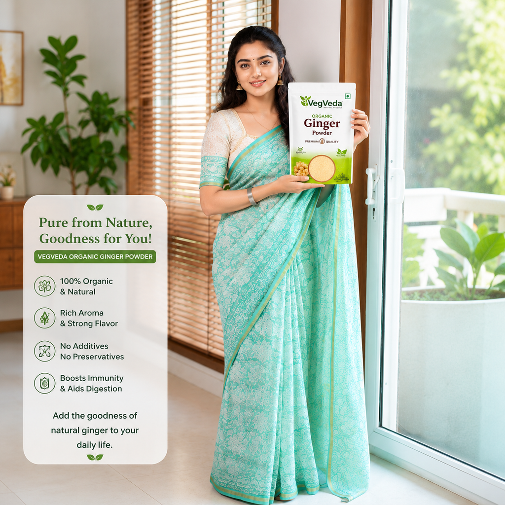 VegVeda Organic Ginger Powder | Premium Natural Adrak Powder