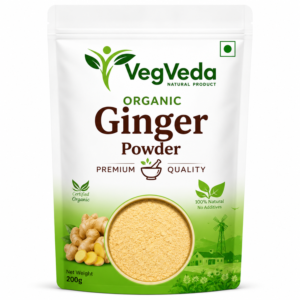 VegVeda Organic Ginger Powder | Premium Natural Adrak Powder