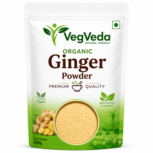 VegVeda Organic Ginger Powder | Premium Natural Adrak Powder